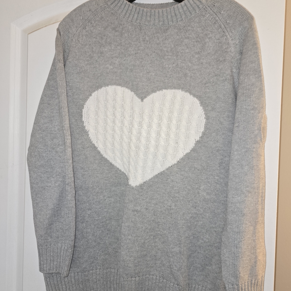 Gray Heart Sweater